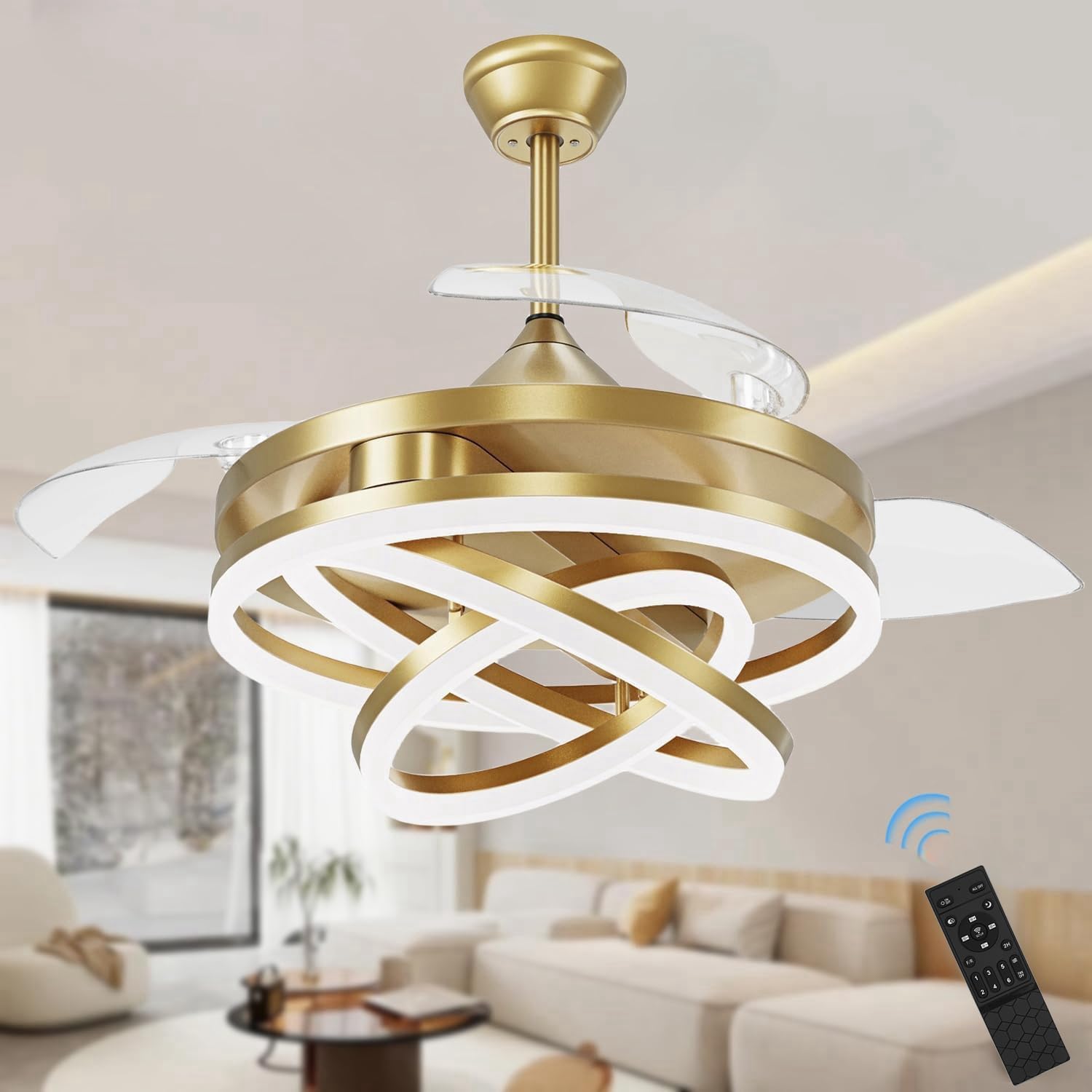「Light Mellow Summer」 Amazon.com: TXCSLY Retractable Ceiling Fan, 42 Inch
